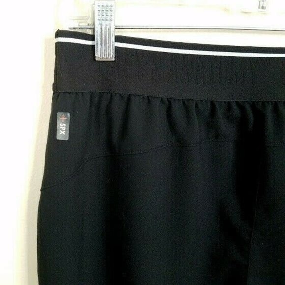 Greys Anatomy By Barco Womens Black Scrub Set Size Medium Stretch Top Pants - Picture 12 of 12